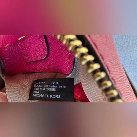 Michael Kors Ciara Large Satchel – Signature Logo Canvas & Hot Pink Leather - Picture 14 of 14